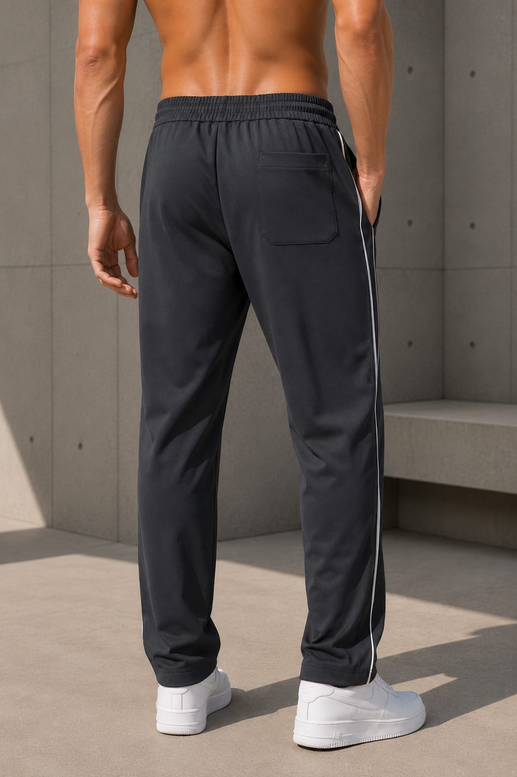 Men's Contrast Piping Track Pants
