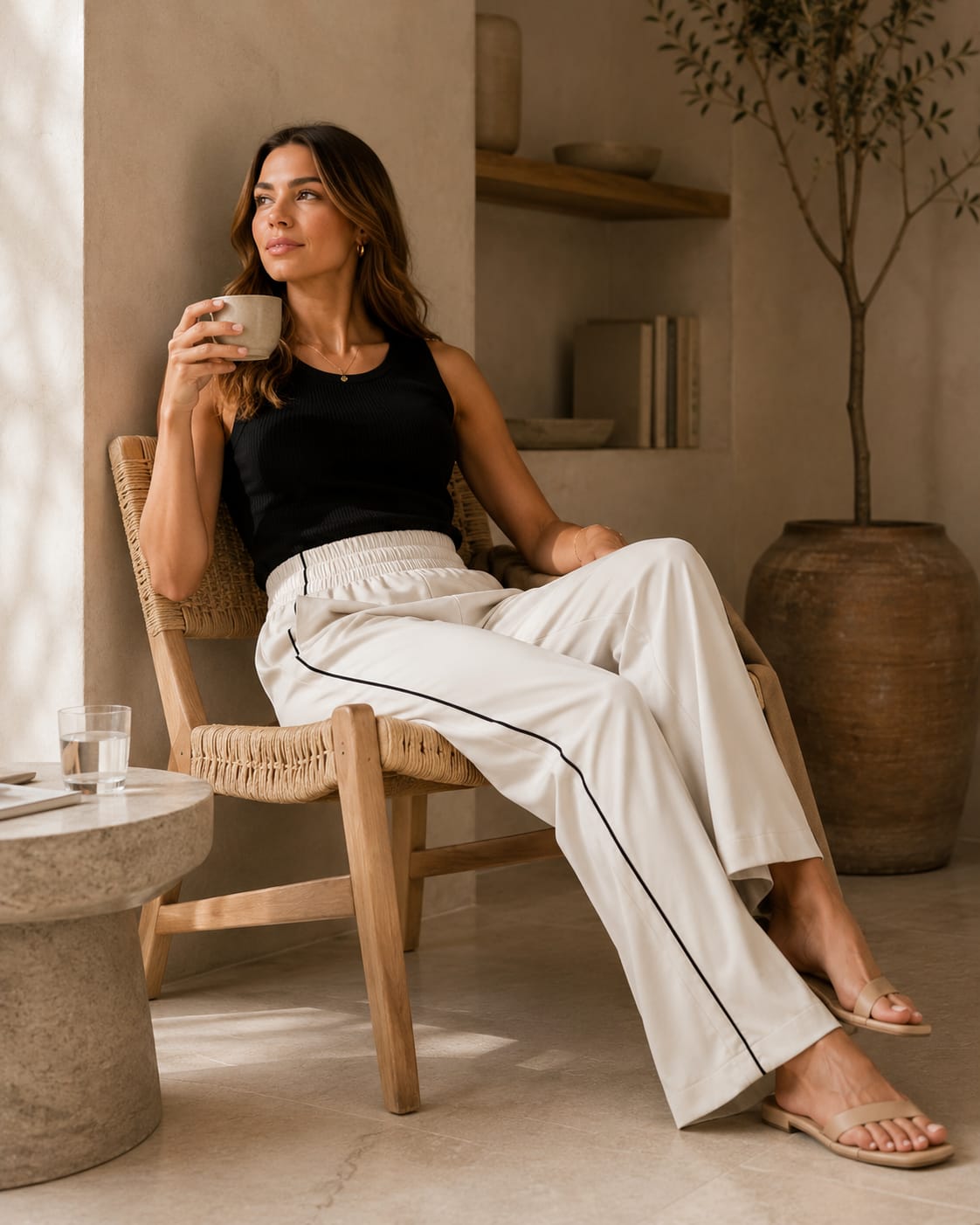 Women's High-Waist Wide Leg Lounge Pants