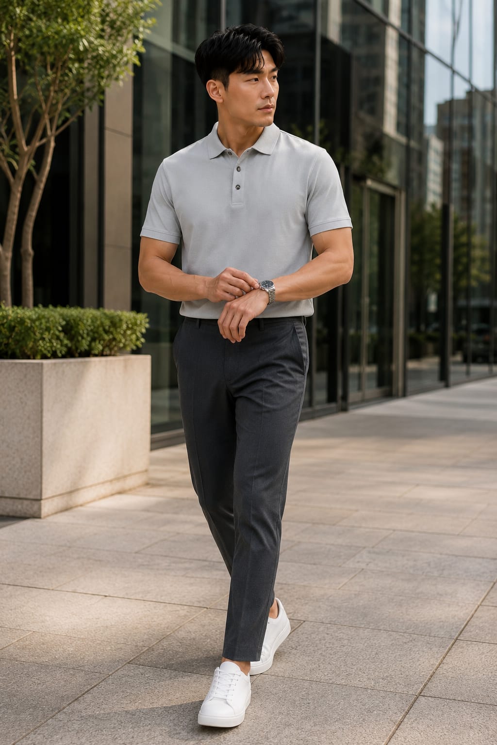 Zodiwear Men's Premium Polo T-Shirt – Ice Grey