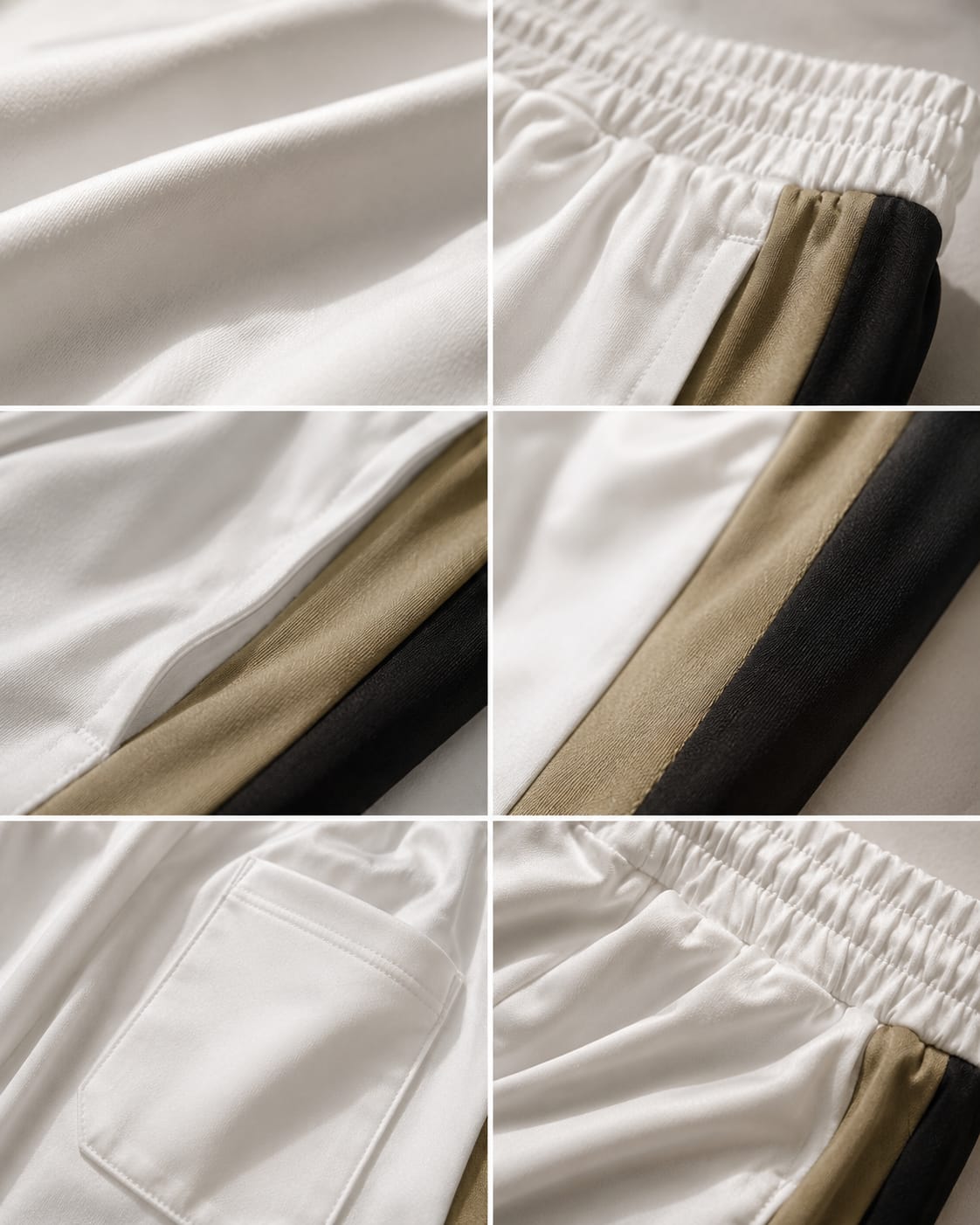 Men's Premium White Contrast Side Panel Track Pants