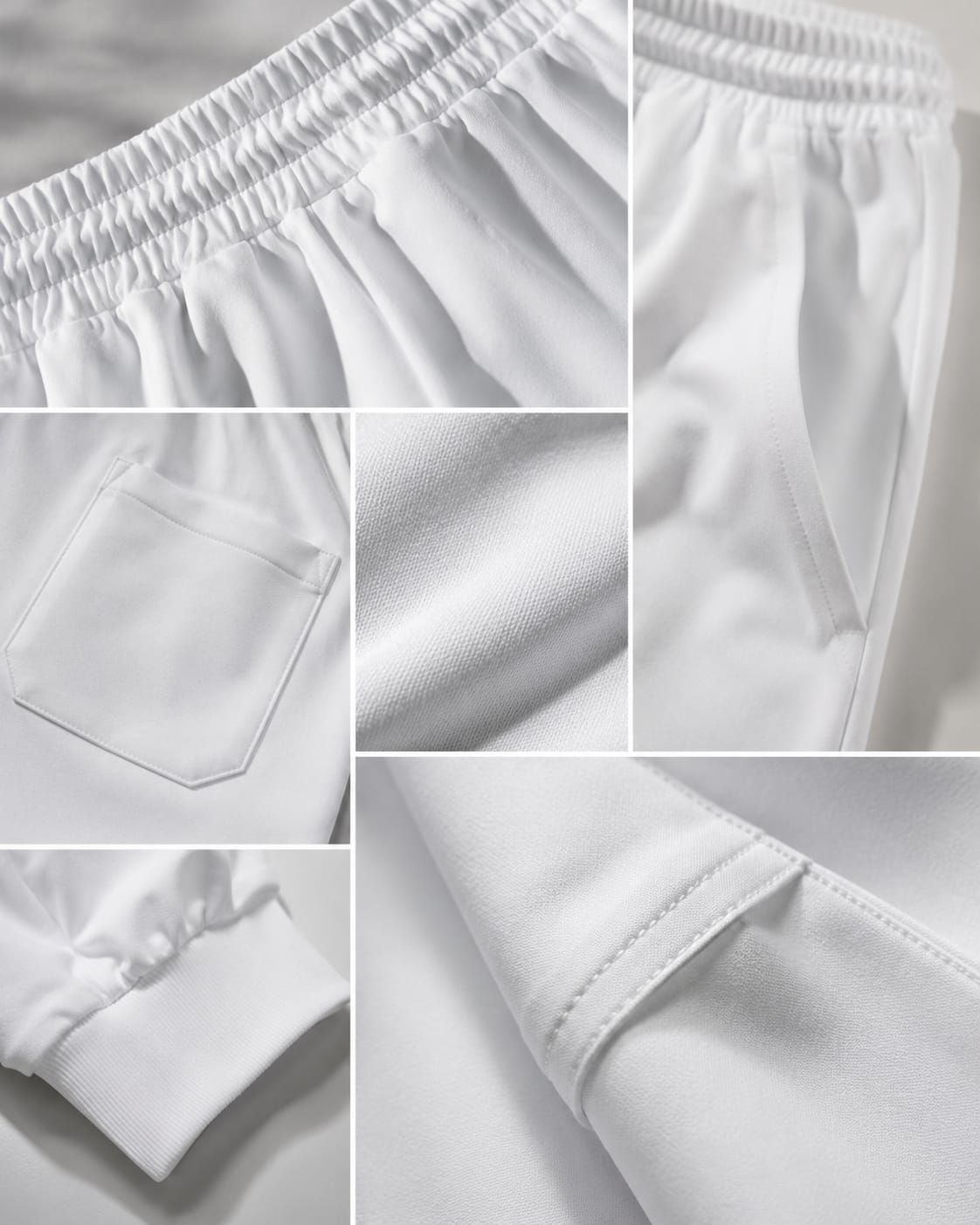 Men's Solid White Slim Fit Jogger Track Pants