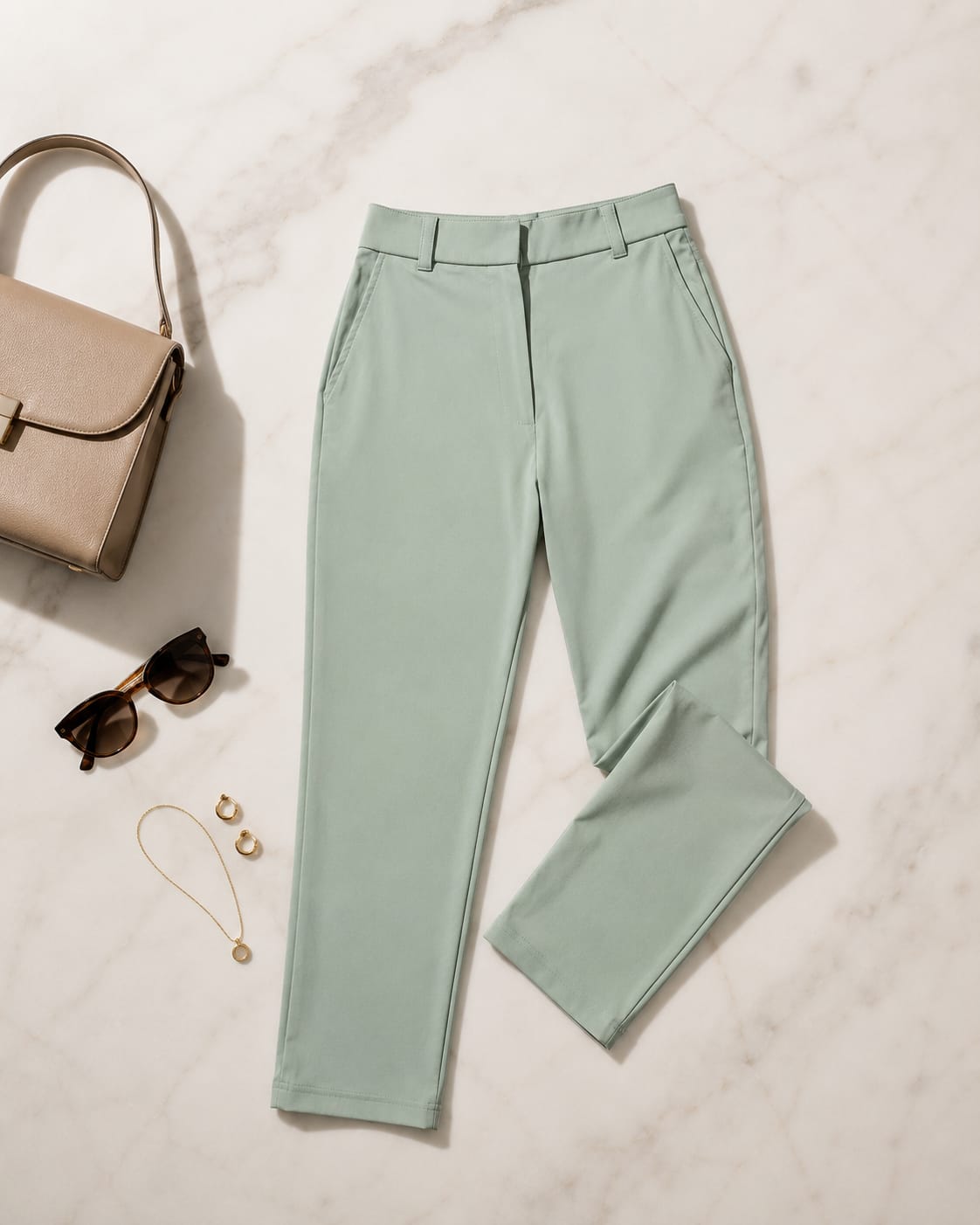 Women's High-Waist Slim Fit Ankle-Length Formal Trousers
