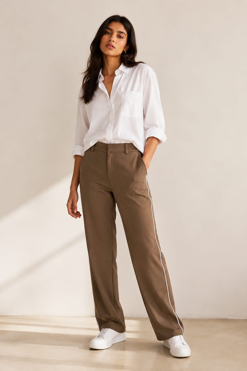 Women's High-Waist Straight Fit Formal Trousers