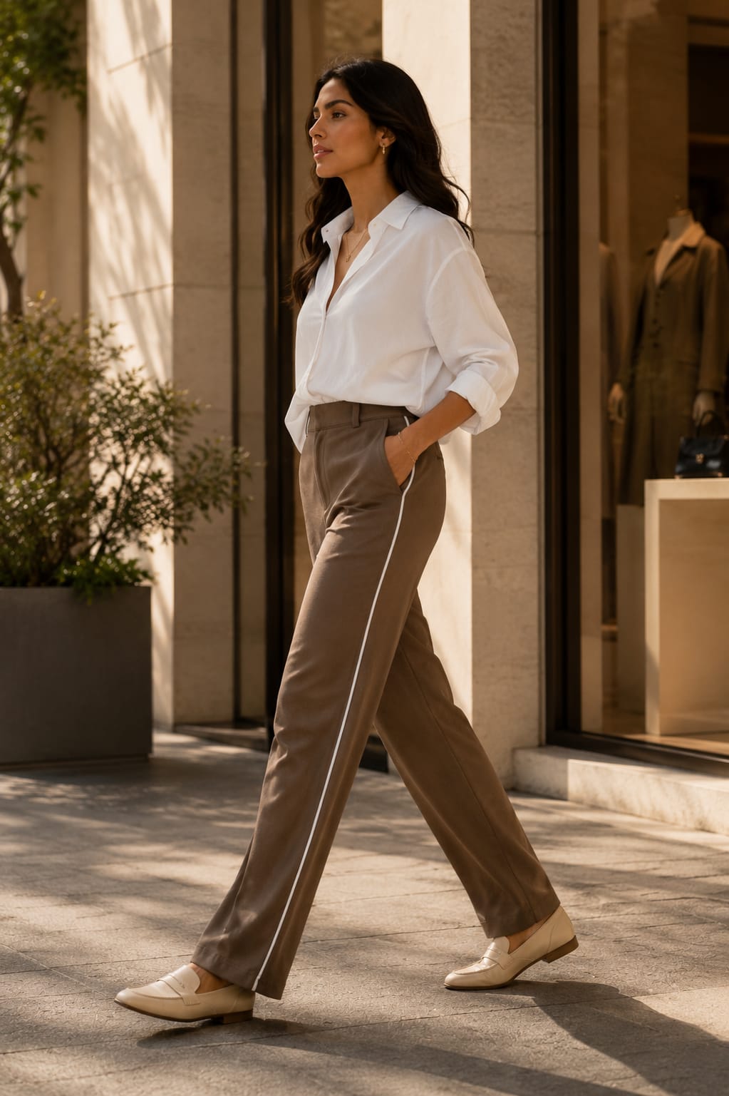 Women's High-Waist Straight Fit Formal Trousers